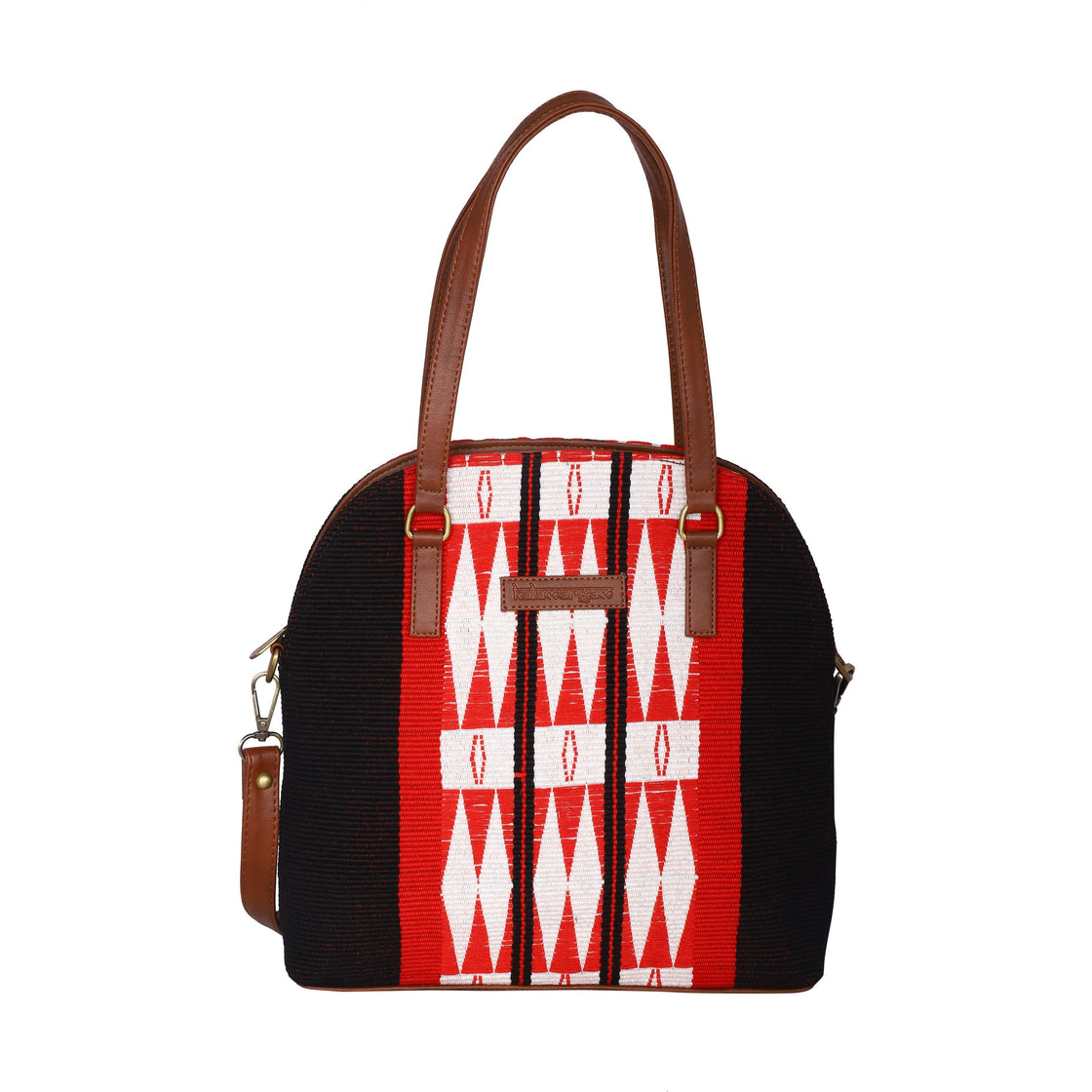 Womens handbag crafted from hill tribe naga textile, Crossbody bag, Vegan leather bag