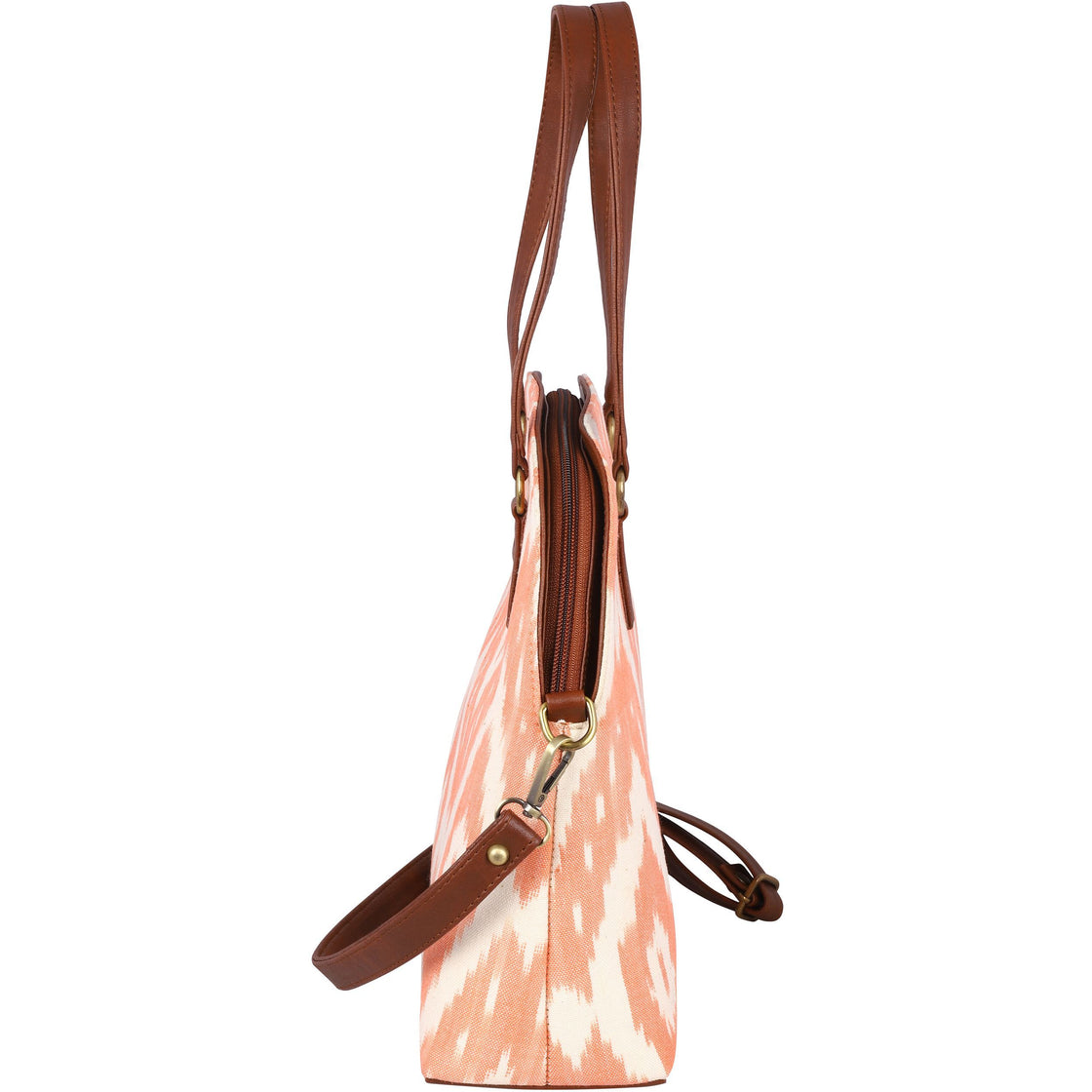 Handwoven ikat vegan leather handbag/crossbody bag