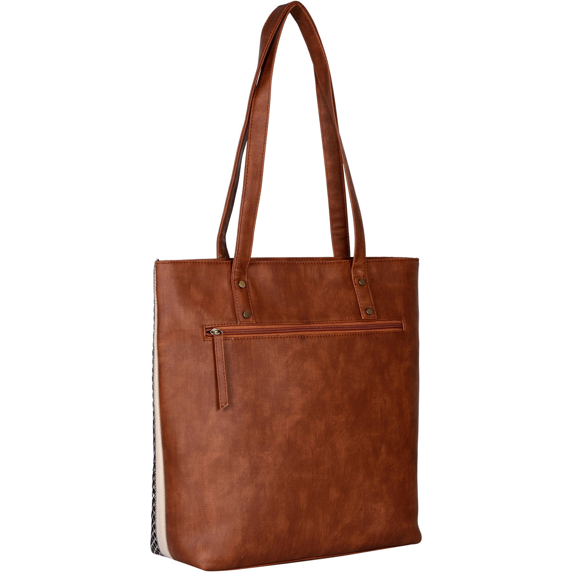 Desert Weave & Vegan Leather Tote Bag